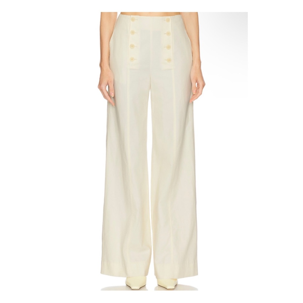 Ulla Johnson Cream Wide-Leg Trousers